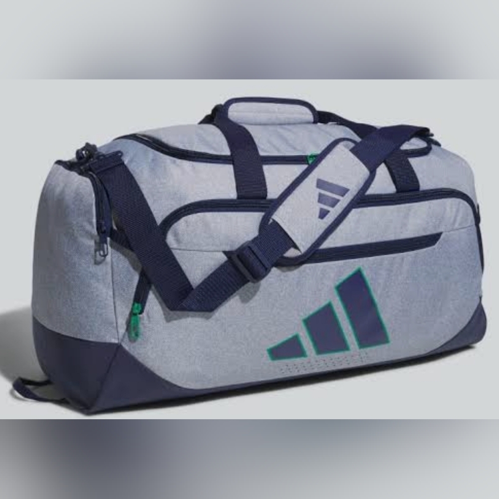 Adidas Gray and Blue Men's Duffel Bag